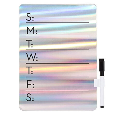 Kikkerland Iridescent Magnetli Haftalık Yaz Sil Planlayıcı