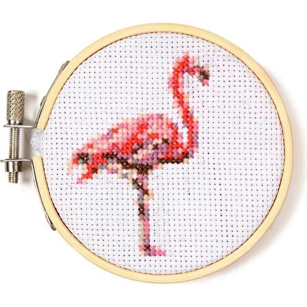 Kikkerland Mini Kanaviçe Flamingo Desenli Dikiş Nakış Seti