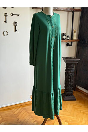 Boy Düğmeli Nakışlı Örme Elbise 2406 NAVRA |