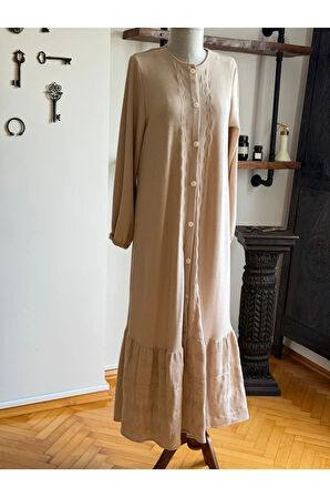 Boy Düğmeli Nakışlı Örme Elbise 2406 NAVRA |