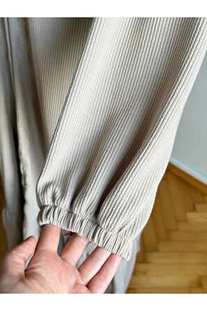 Boy Düğmeli Nakışlı Örme Elbise 2406 NAVRA |