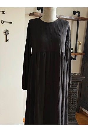 Robalı Saç Örme Elbise 2404 NAVRA |