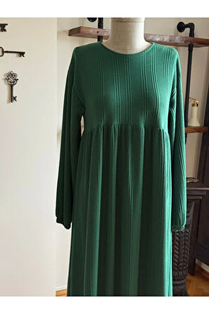 Robalı Saç Örme Elbise 2404 NAVRA |