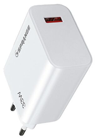 Sprange PT-X33 33 Watt Hızlı Şarj Adaptörü Beyaz