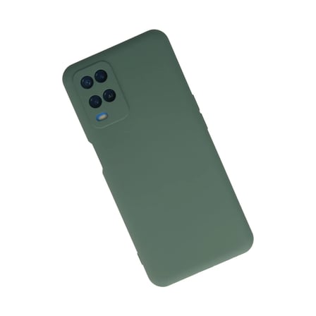 Oppo A54 4G Kılıf Nano içi Kadife Silikon - Koyu Yeşil