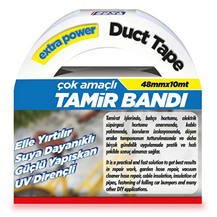 Çok Amaçlı Suya Dayanıklı Tamir Bandı 48mmx10m Beyaz