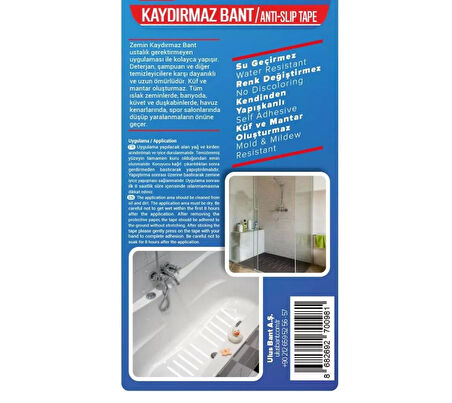 Banyo Küvet Kaydırmazlık Bandı 19mmx20cm 10'lu