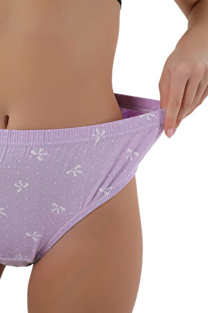 Fiyonk Desenli Lila Yüksek Bel Külot – Şıklık ve Rahatlık Buluşması!