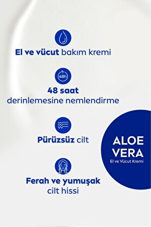 Nivea Yoğun Nemlendirici El Ve Vücut Bakım Kremi 400ml, 48 Saat Yoğun Nemlendirici, Kuru Cilt Tipleri