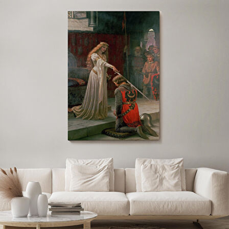 Edmund Leighton The Accolade Dekoratif Duvar Tablosu-6130