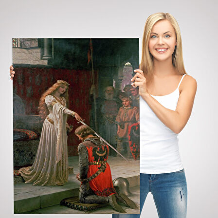 Edmund Leighton The Accolade Dekoratif Duvar Tablosu-6130