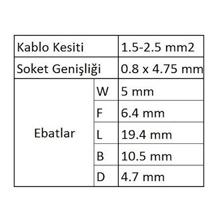 GFFD2488 Tam İzoleli Dişi Faston Kablo Ucu 100 Adet