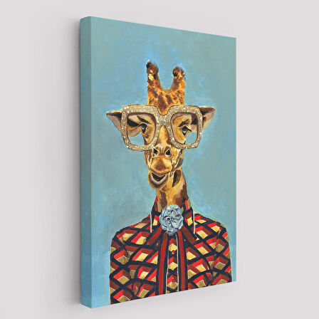 Sosyetik Zürafa Dekoratif Duvar Tablosu-6131