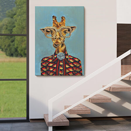 Sosyetik Zürafa Dekoratif Duvar Tablosu-6131