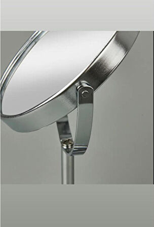 SONX Masaüstü Ayaklı 360° Dönebilen Ev, Ofis, İşyeri, Seyahat İçin Mini Krom büyüteçli ayna 21x15