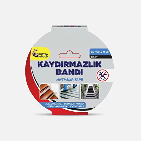 Suya Dayanıklı Yapışkanlı Kaydırmazlık Bantı 25mm x 15 m