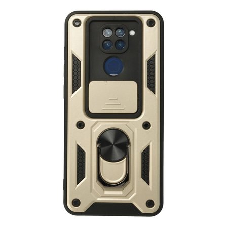 Xiaomi Redmi Note 9 Kılıf Pars Lens Yüzüklü Silikon - Gold
