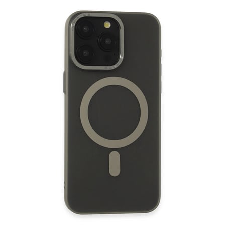 Apple İphone 15 Pro Kılıf Lodos Magneticsafe Mat Kapak - Titan Gri
