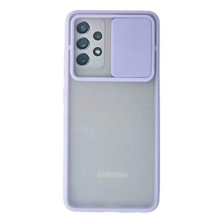 Samsung Galaxy A72 Kılıf Palm Buzlu Kamera Sürgülü Silikon - Lila