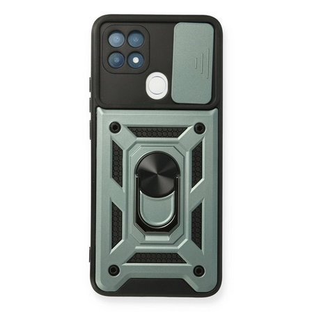 Oppo A15 Kılıf Pars Lens Yüzüklü Silikon - Yeşil