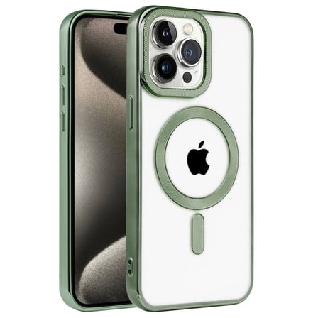 Apple İphone 14 Pro Max Kılıf Kronos Magsafe Kapak - Koyu Yeşil