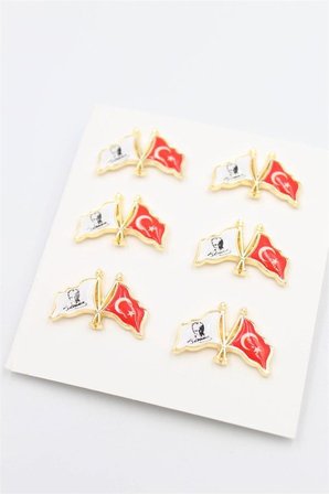 Türk Baykraklı Rozet - Altın