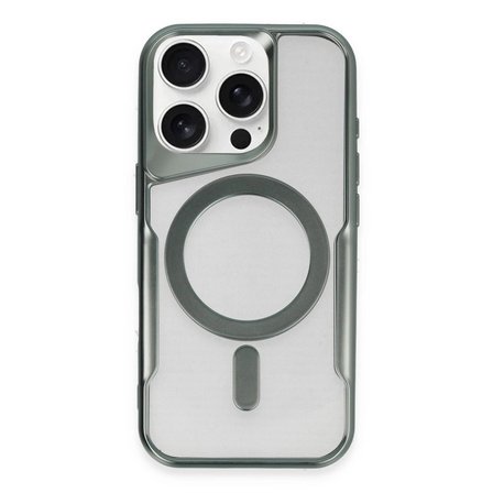 Apple İphone 16 Pro Max Kılıf Boyi Magsafe Silikon Kapak - Yeşil