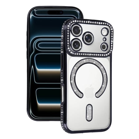 Apple İphone 17 Pro Joke Simli Magneticsafe Kılıf - Siyah