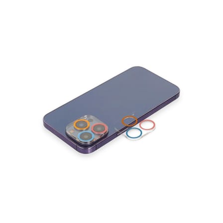 Apple İphone 12 Pro Renkli Kamera Lens Koruma Cam - Pembe-mavi
