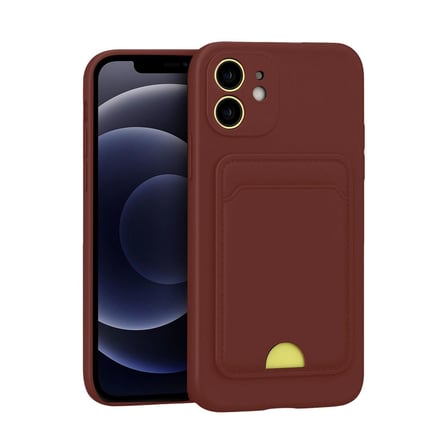 Apple İphone 11 Kılıf Kelvin Kartvizitli Silikon - Bordo
