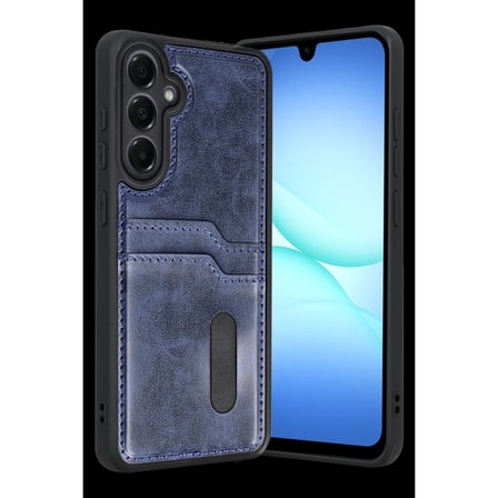Samsung Galaxy A57 5g Sara Kartvizitli Deri Kılıf - Lacivert