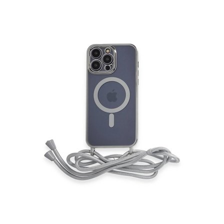 Apple İphone 13 Pro Kılıf Divo Lazer Askılı Magsafe Kapak - Gümüş