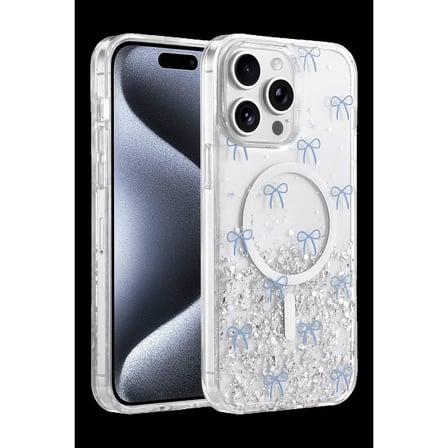 Onegif Apple İphone 15 Pro Max Misk Simli Magsafe Kapak - Desen 3