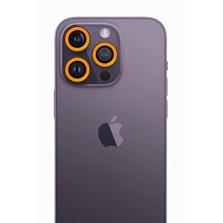 Apple İphone 12 Pro Max Neon Fosforlu Kamera Lens - Sarı
