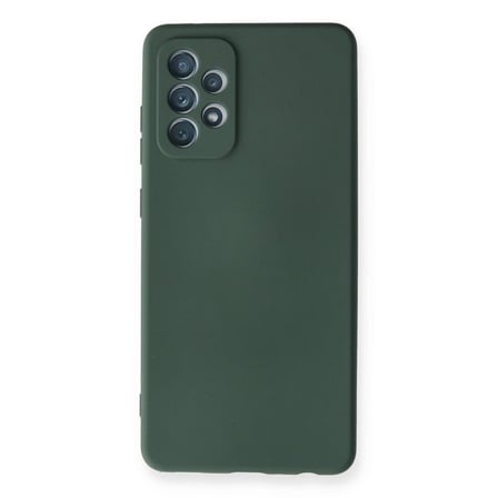 Samsung Galaxy A72 Kılıf Nano İçi Kadife Silikon - Koyu Yeşil