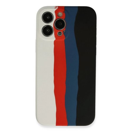 Apple İphone 13 Pro Kılıf Ebruli Lansman Silikon - Beyaz-siyah