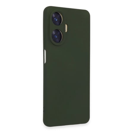 Realme C55 Kılıf Nano İçi Kadife Silikon - Koyu Yeşil