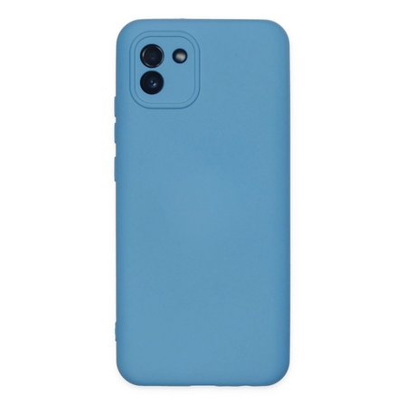 Samsung Galaxy A03 Kılıf Nano İçi Kadife Silikon - Mavi