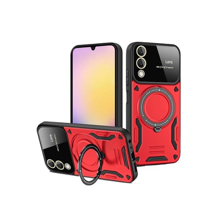 Samsung Galaxy S25 Edge Kılıf Joy Lens Standlı Kapak - Kırmızı