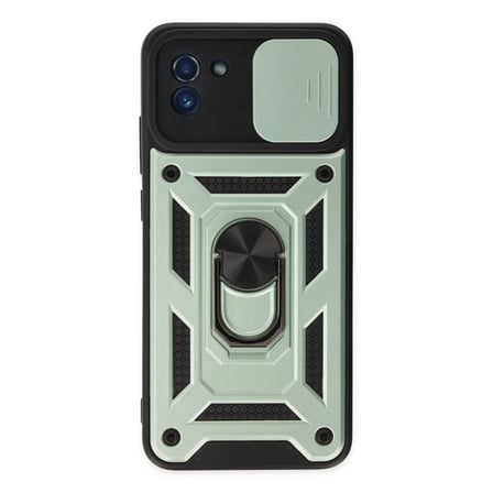 Samsung Galaxy A03 Kılıf Pars Lens Yüzüklü Silikon - Yeşil