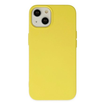 Apple İphone 14 Kılıf Nano İçi Kadife Silikon - Sarı