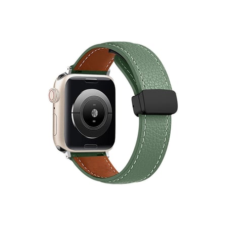 Apple Watch 42mm Kr414 Daks Deri Kordon (saat Değildir) - Koyu Yeşil