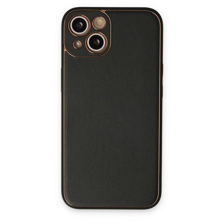 Apple İphone 14 Plus Kılıf Coco Deri Silikon Kapak - Siyah