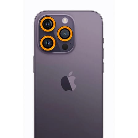 Apple İphone 12 Pro Neon Fosforlu Kamera Lens - Sarı