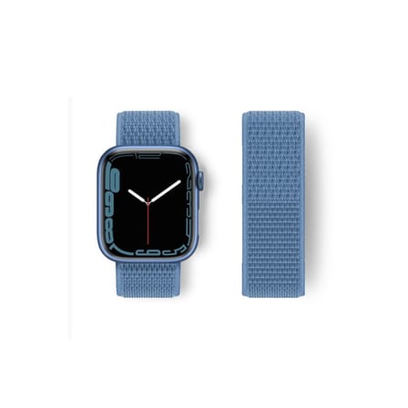 Apple Watch 42mm Hasırlı Cırtcırtlı Kordon - Mavi