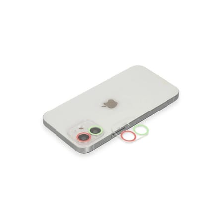 Apple İphone 12 Mini Renkli Kamera Lens Koruma Cam - Yeşil-pembe