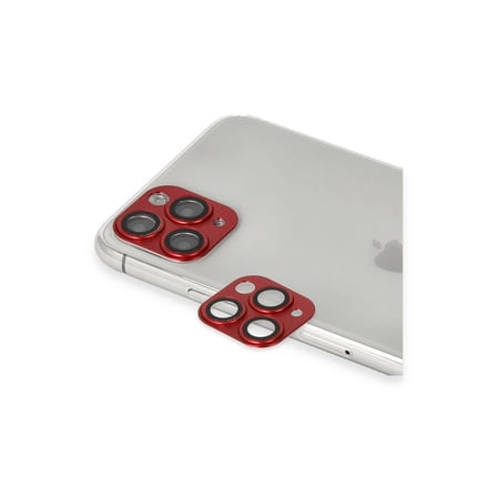 Apple İphone 11 Pro Max Pers Alüminyum Kamera Lens - Kırmızı