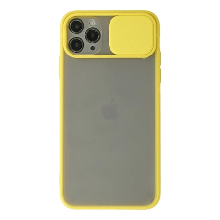 Apple İphone 11 Pro Kılıf Palm Buzlu Kamera Sürgülü Silikon - Sarı