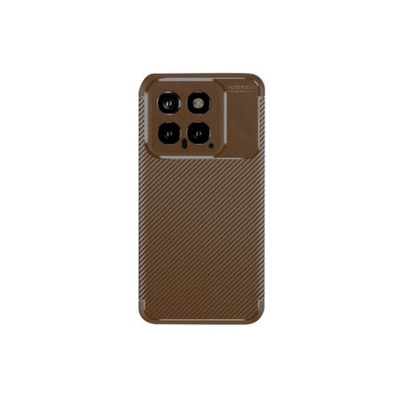 Xiaomi Mi 14t Kılıf Auto Focus Karbon Kapak - Kahverengi