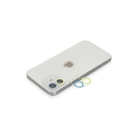 Apple İphone 12 Mini Renkli Kamera Lens Koruma Cam - Sarı-mavi